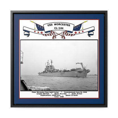 USS Worcester CL-144 Navy Floating Frame Photo Front View