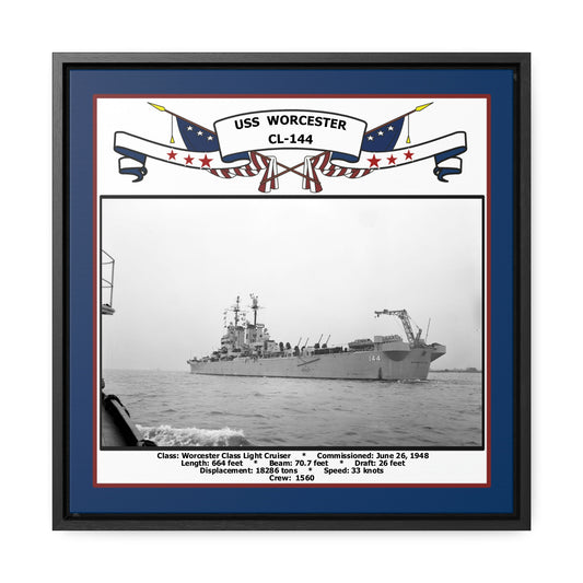 USS Worcester CL-144 Navy Floating Frame Photo Front View