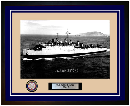 USS Whetstone LSD-27 Framed Navy Ship Photo Blue