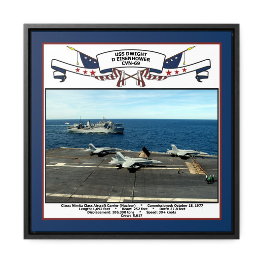 USS Dwight D Eisenhower CVN-69 Navy Floating Frame Photo Front View