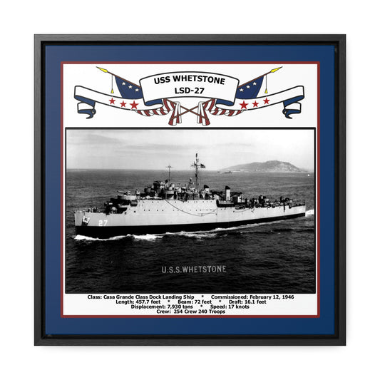 USS Whetstone LSD-27 Navy Floating Frame Photo Front View