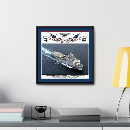USS Harpers Ferry LSD-49 Navy Floating Frame Photo Desk View