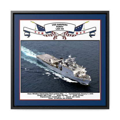 USS Harpers Ferry LSD-49 Navy Floating Frame Photo Front View
