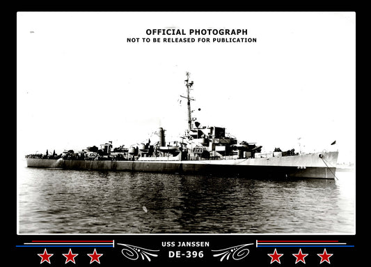 USS Janssen DE-396 Canvas Photo Print