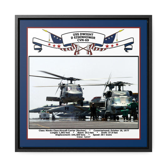 USS Dwight D Eisenhower CVN-69 Navy Floating Frame Photo Front View