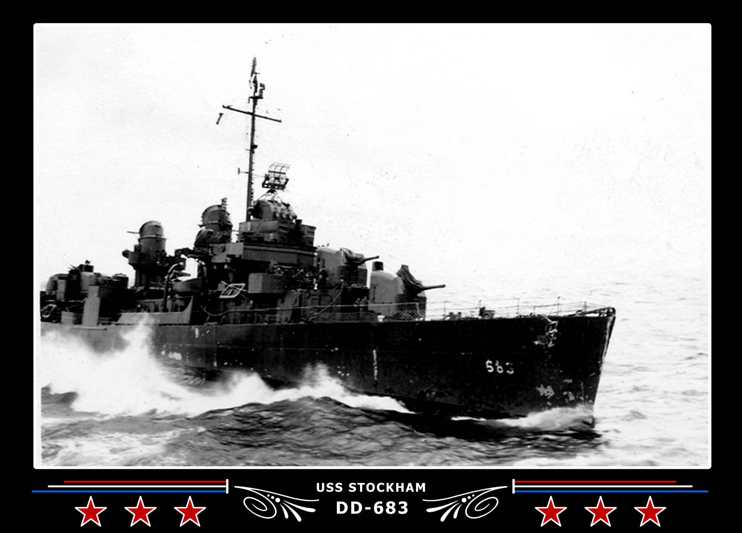 USS Stockham DD-683 Canvas Photo Print