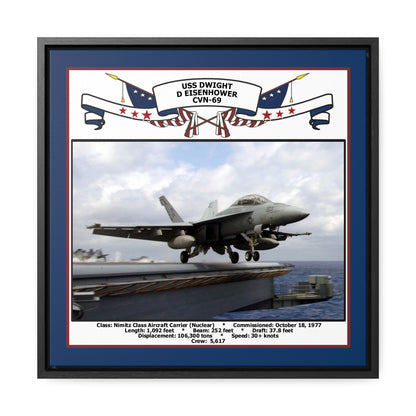 USS Dwight D Eisenhower CVN-69 Navy Floating Frame Photo Front View