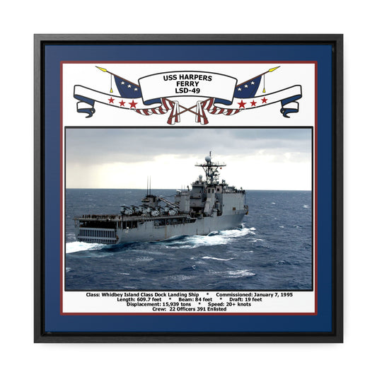 USS Harpers Ferry LSD-49 Navy Floating Frame Photo Front View