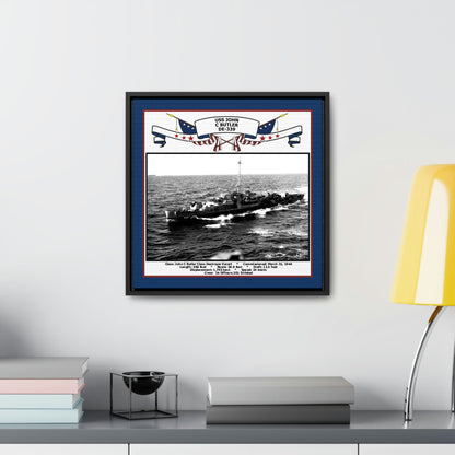 USS John C Butler DE-339 Navy Floating Frame Photo Desk View