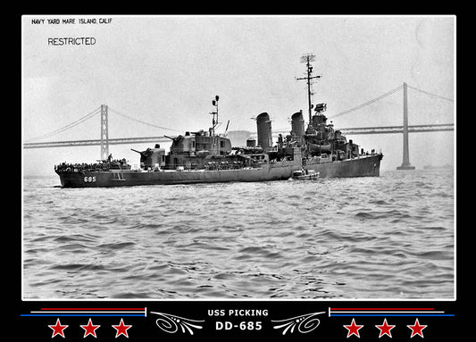 USS Picking DD-685 Canvas Photo Print