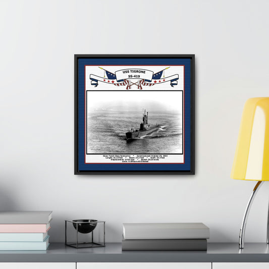 USS Tigrone SS-419 Navy Floating Frame Photo Desk View