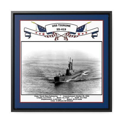 USS Tigrone SS-419 Navy Floating Frame Photo Front View