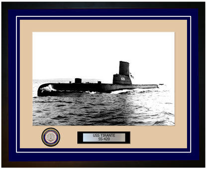 USS Tirante SS-420 Framed Navy Ship Photo Blue