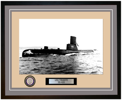 USS Tirante SS-420 Framed Navy Ship Photo Grey