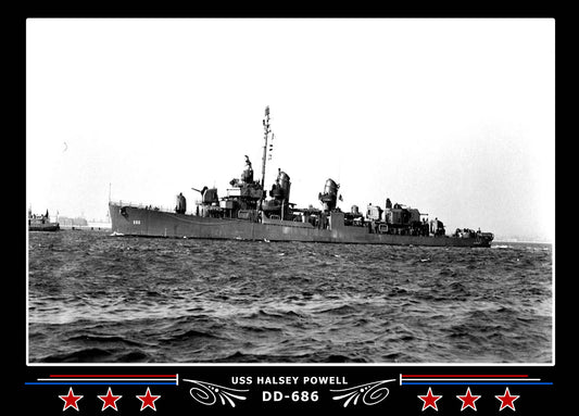 USS Halsey Powell DD-686 Canvas Photo Print