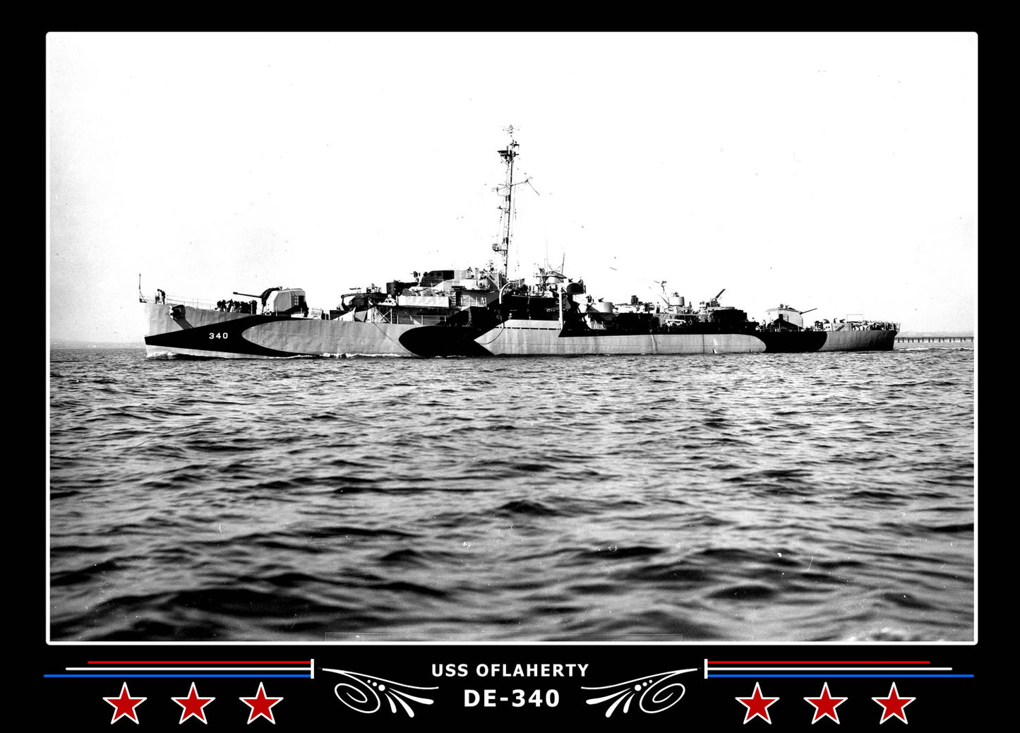 USS Oflaherty DE-340 Canvas Photo Print