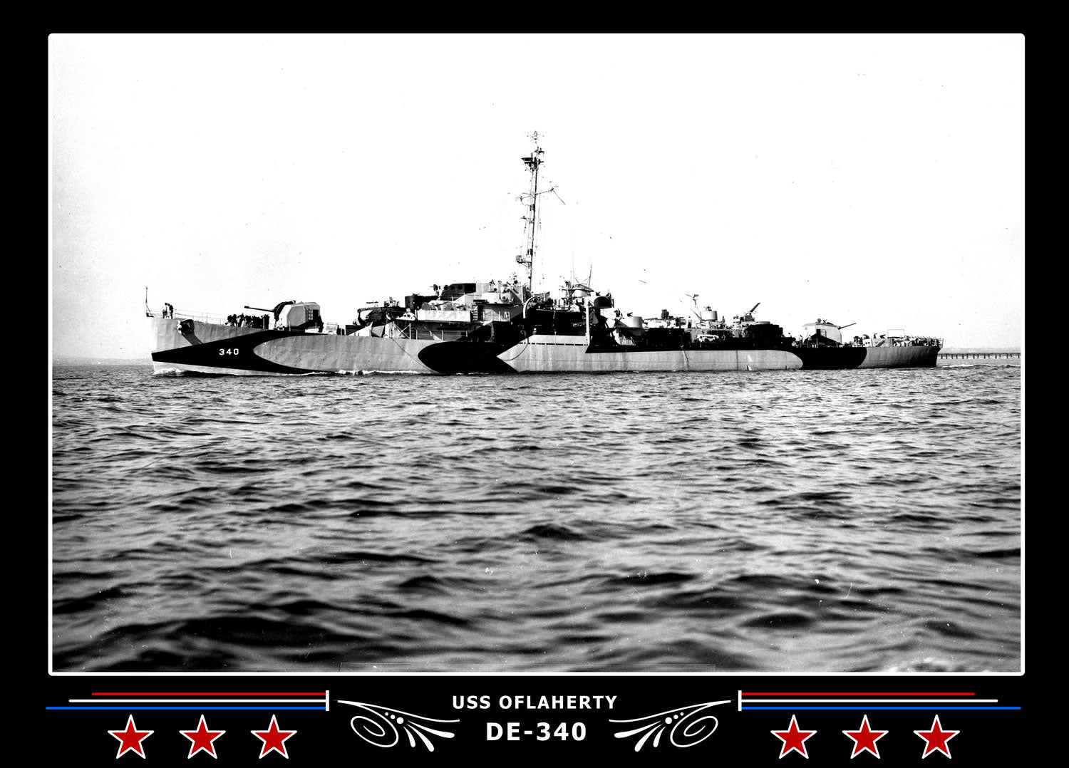 USS Oflaherty DE-340 Canvas Photo Print