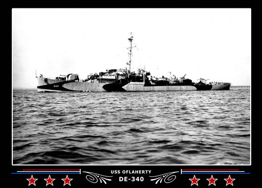 USS Oflaherty DE-340 Canvas Photo Print