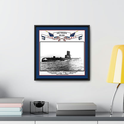 USS Tirante SS-420 Navy Floating Frame Photo Desk View