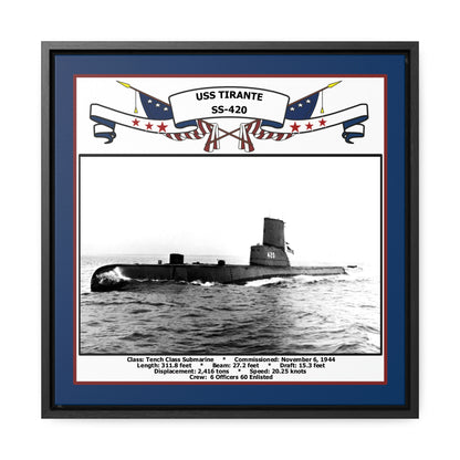 USS Tirante SS-420 Navy Floating Frame Photo Front View
