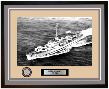 USS Raymond DE-341 Framed Navy Ship Photo Grey