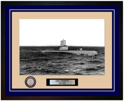 USS Tirante SS-420 Framed Navy Ship Photo Blue