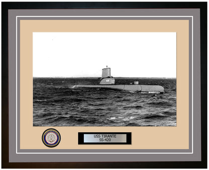 USS Tirante SS-420 Framed Navy Ship Photo Grey