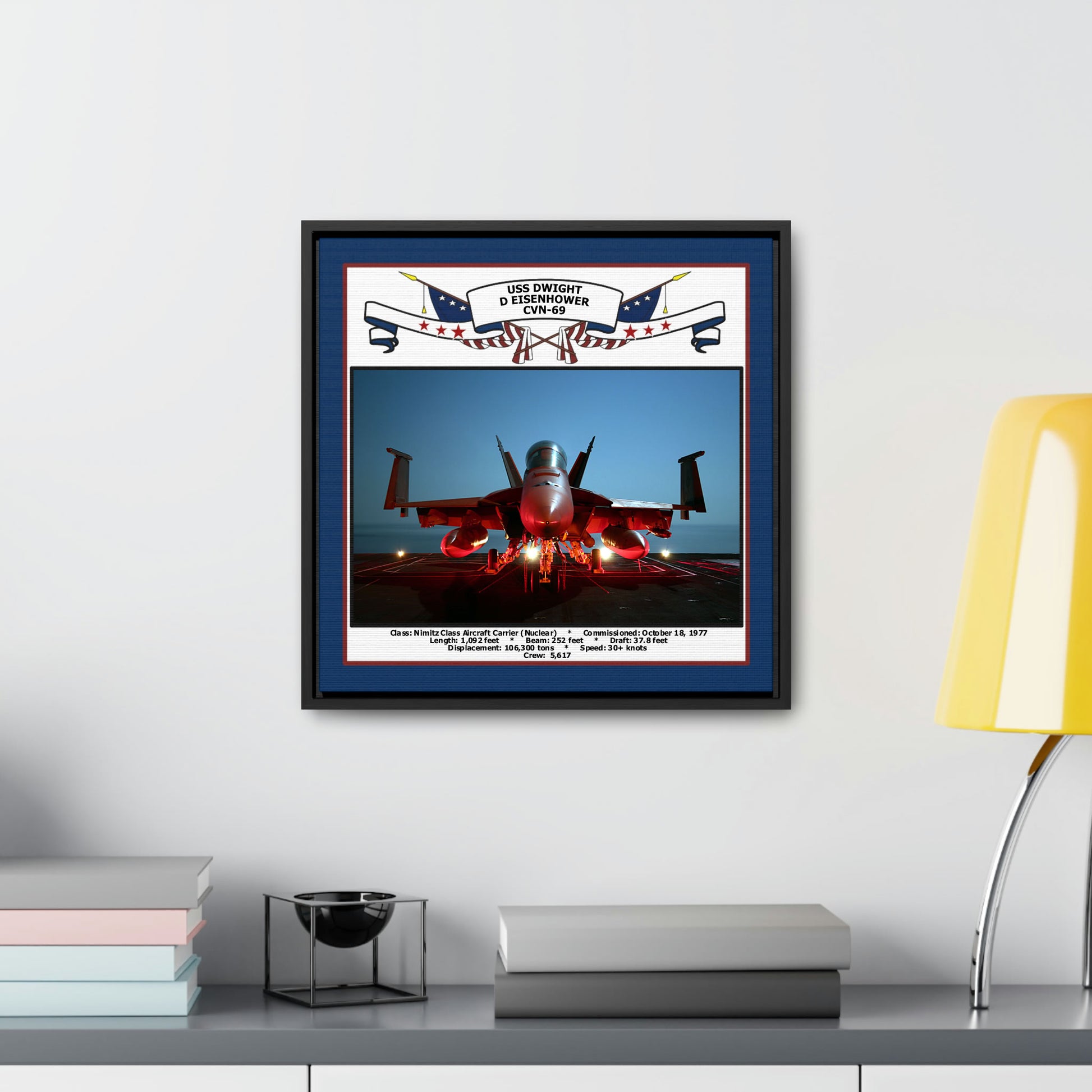 USS Dwight D Eisenhower CVN-69 Navy Floating Frame Photo Desk View