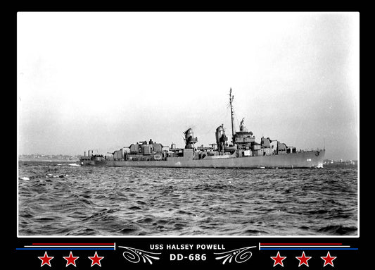 USS Halsey Powell DD-686 Canvas Photo Print