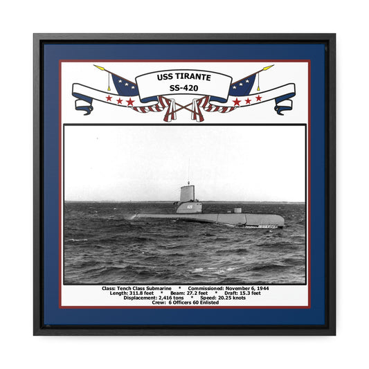 USS Tirante SS-420 Navy Floating Frame Photo Front View