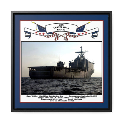 USS Carter Hall LSD-50 Navy Floating Frame Photo Front View
