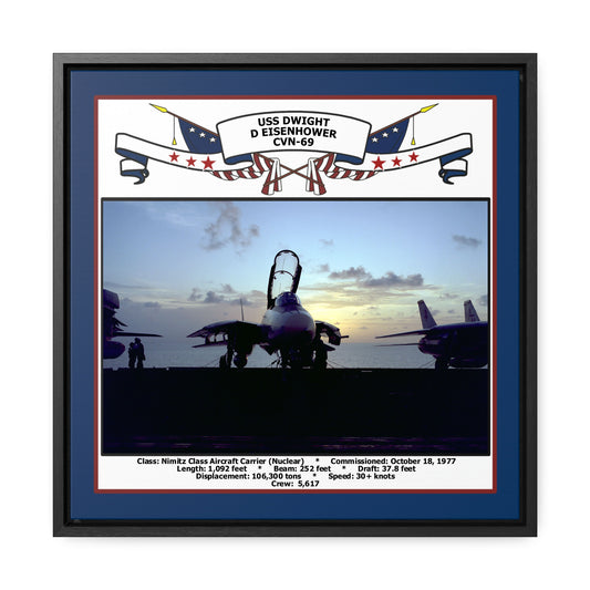 USS Dwight D Eisenhower CVN-69 Navy Floating Frame Photo Front View