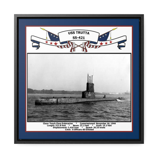 USS Trutta SS-421 Navy Floating Frame Photo Front View