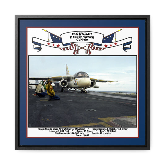 USS Dwight D Eisenhower CVN-69 Navy Floating Frame Photo Front View