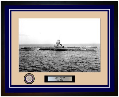 USS Toro SS-422 Framed Navy Ship Photo Blue