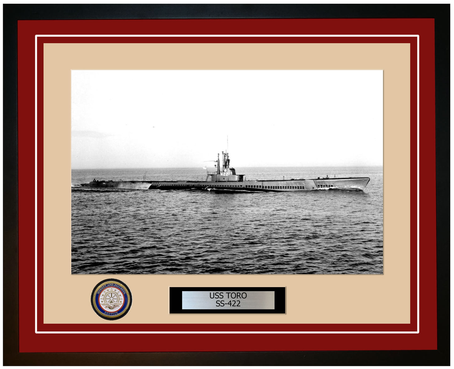 USS Toro SS-422 Framed Navy Ship Photo Burgundy