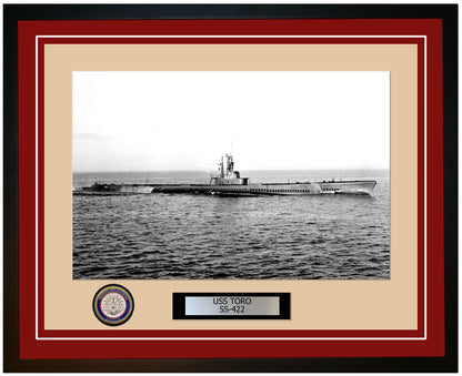 USS Toro SS-422 Framed Navy Ship Photo Burgundy