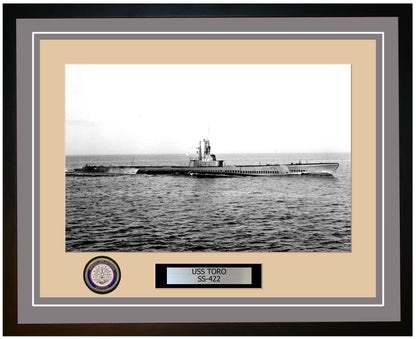 USS Toro SS-422 Framed Navy Ship Photo Grey
