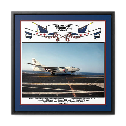 USS Dwight D Eisenhower CVN-69 Navy Floating Frame Photo Front View