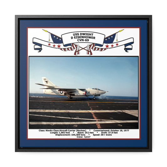USS Dwight D Eisenhower CVN-69 Navy Floating Frame Photo Front View