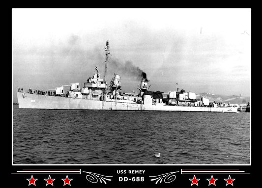 USS Remey DD-688 Canvas Photo Print