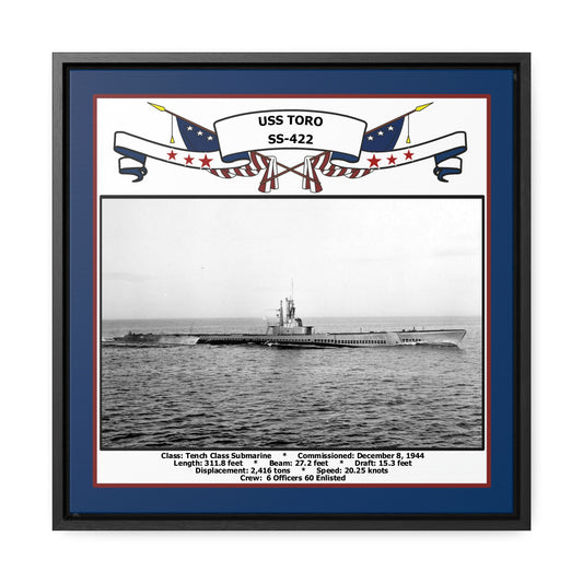 USS Toro SS-422 Navy Floating Frame Photo Front View