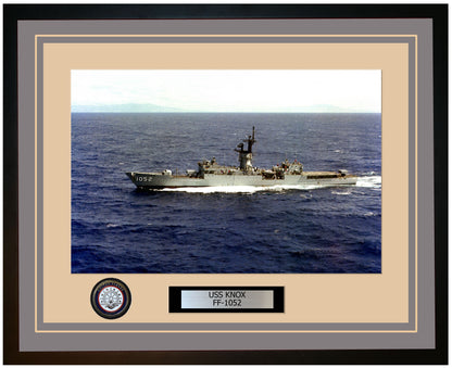 USS KNOX FF-1052 Framed Navy Ship Photo Grey