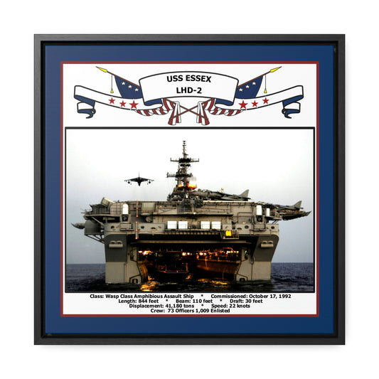 USS Essex LHD-2 Navy Floating Frame Photo Front View