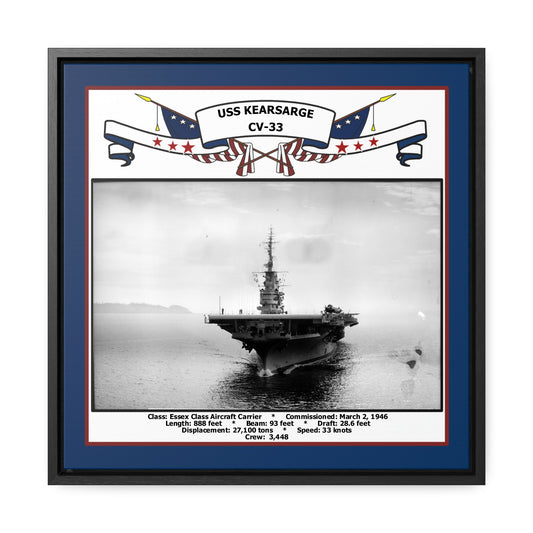 USS Kearsarge CV-33 Navy Floating Frame Photo Front View