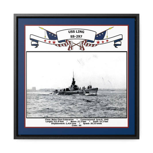 USS Ling SS-297 Navy Floating Frame Photo Front View