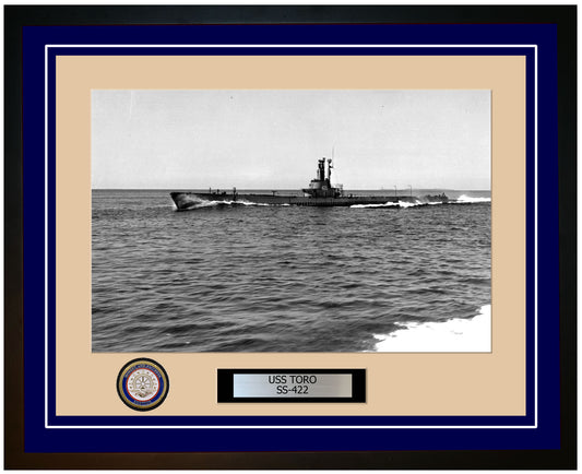 USS Toro SS-422 Framed Navy Ship Photo Blue