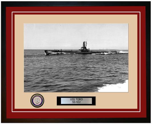 USS Toro SS-422 Framed Navy Ship Photo Burgundy