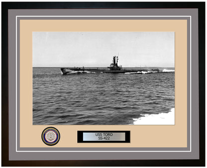 USS Toro SS-422 Framed Navy Ship Photo Grey