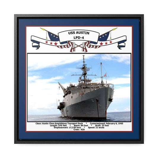 USS Austin LPD-4 Navy Floating Frame Photo Front View